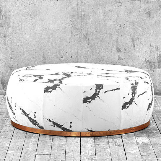 Пуф круглый под мрамор