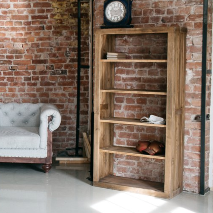 Стеллаж в стиле лофт с 4 полками неразборный