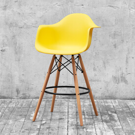 Стул барный Eames желтый