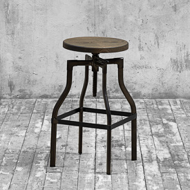 Барный стул, сталь, сиденье: ясень