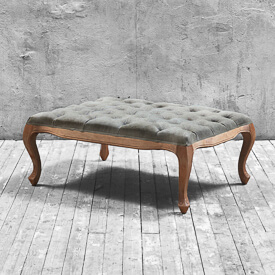 Пуф квадратный с каретной стяжкой серый