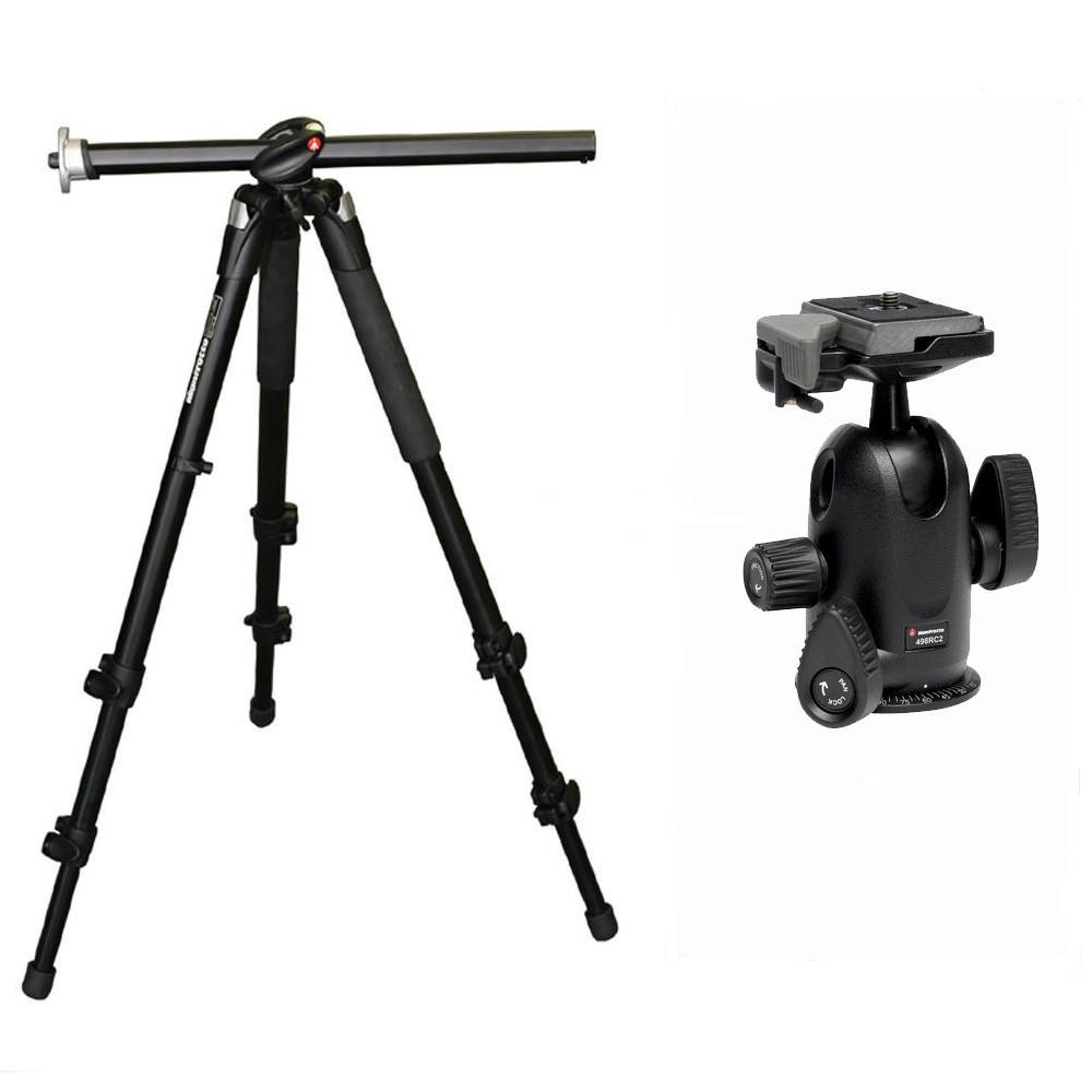 Штатив Manfrotto 055XPROB с шаровой головой 498RC2 и функцией горизонтального наклона центральной штанги