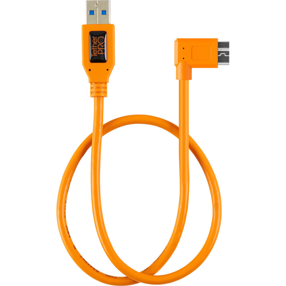 Tether Tools CU61RT02-ORG TetherPro USB 3.0 to Micro-B Right Angle 50cm Orange кабель