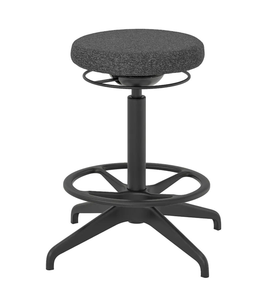 Табурет-опора для работы сидя/стоя темно-серый