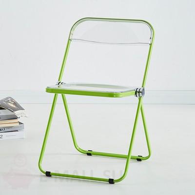 Стул прозрачный складной Plia с салатовым каркасом