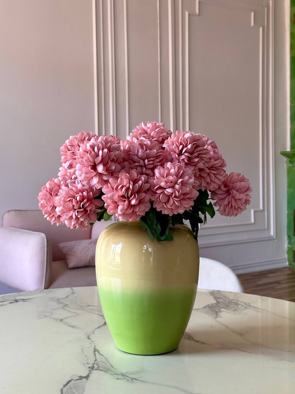 Ваза Лайм-маракуйя металл h28cm