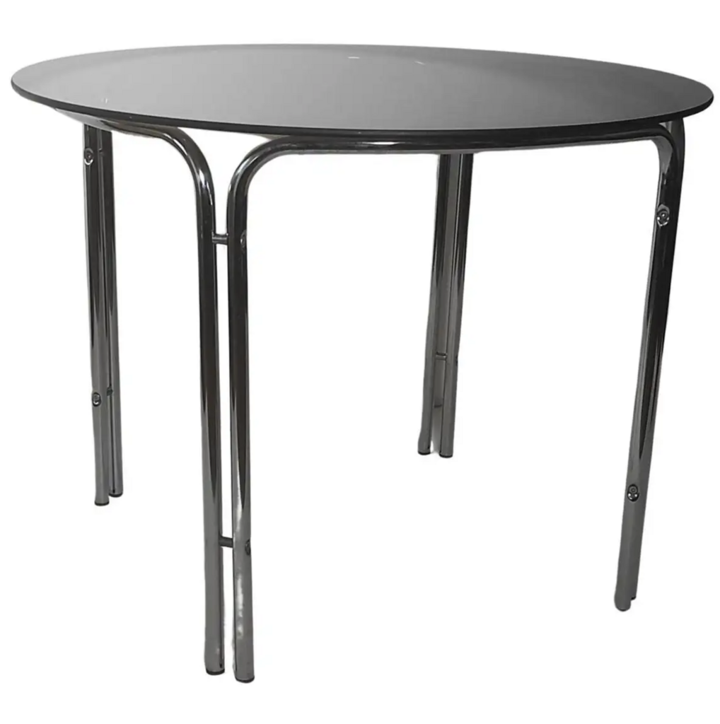 Стол Midcentury Chrome and Glass Dining Table by Gastone Rinaldi, Italy, 1970s