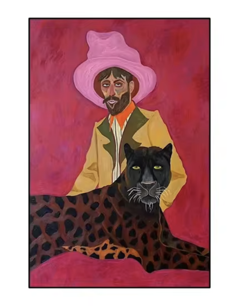 Ковер розовый с гепардом 180х280