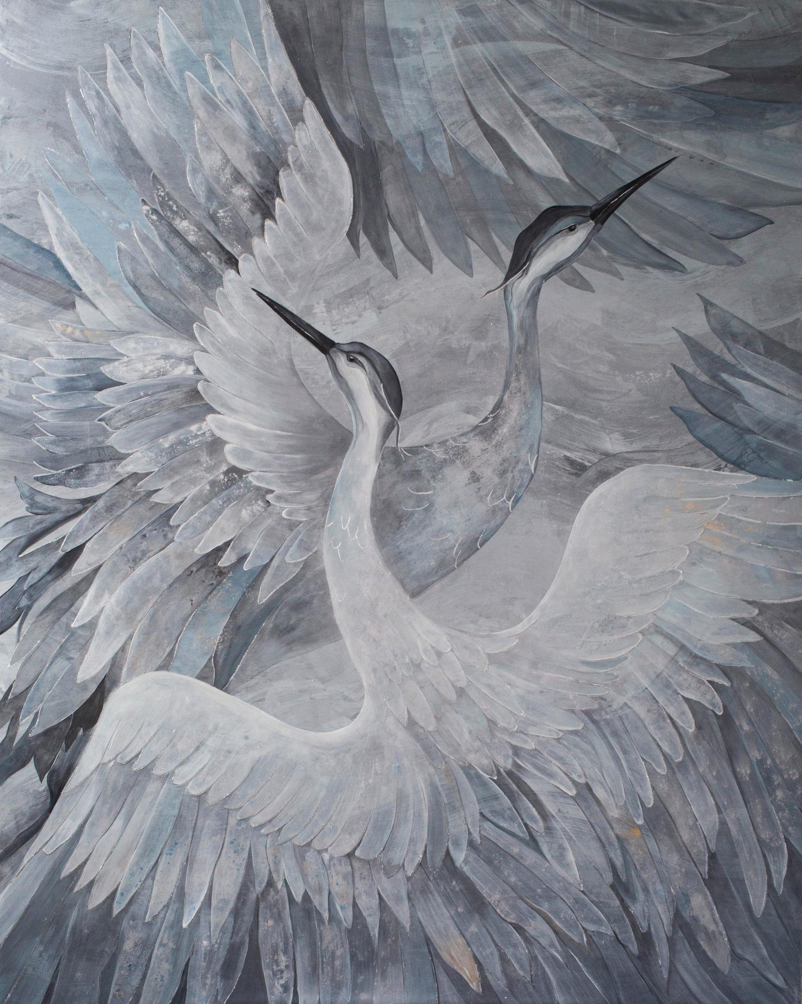 "Журавли" репродукция в раме