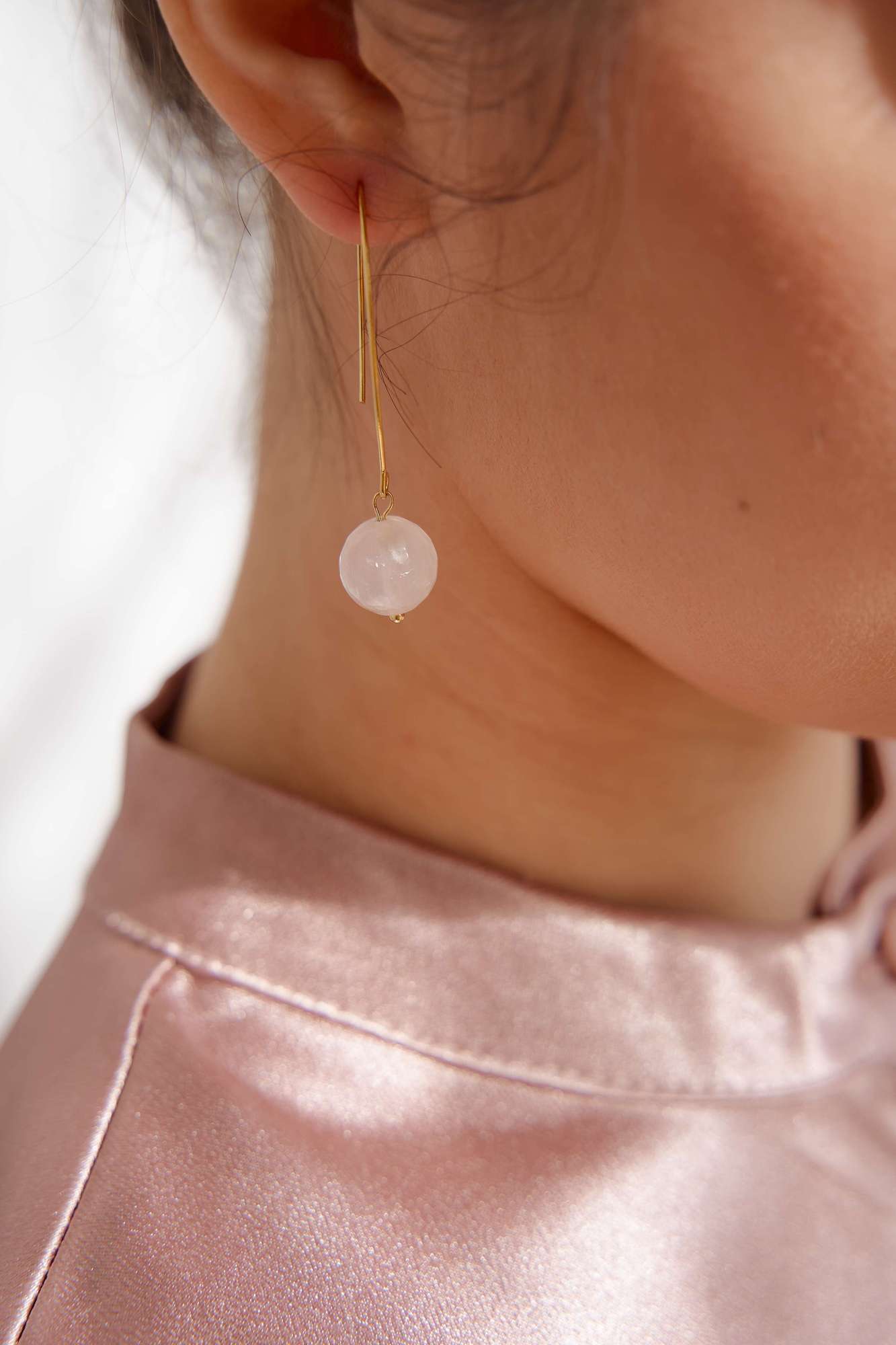 Серьги из розового кварца BERRY