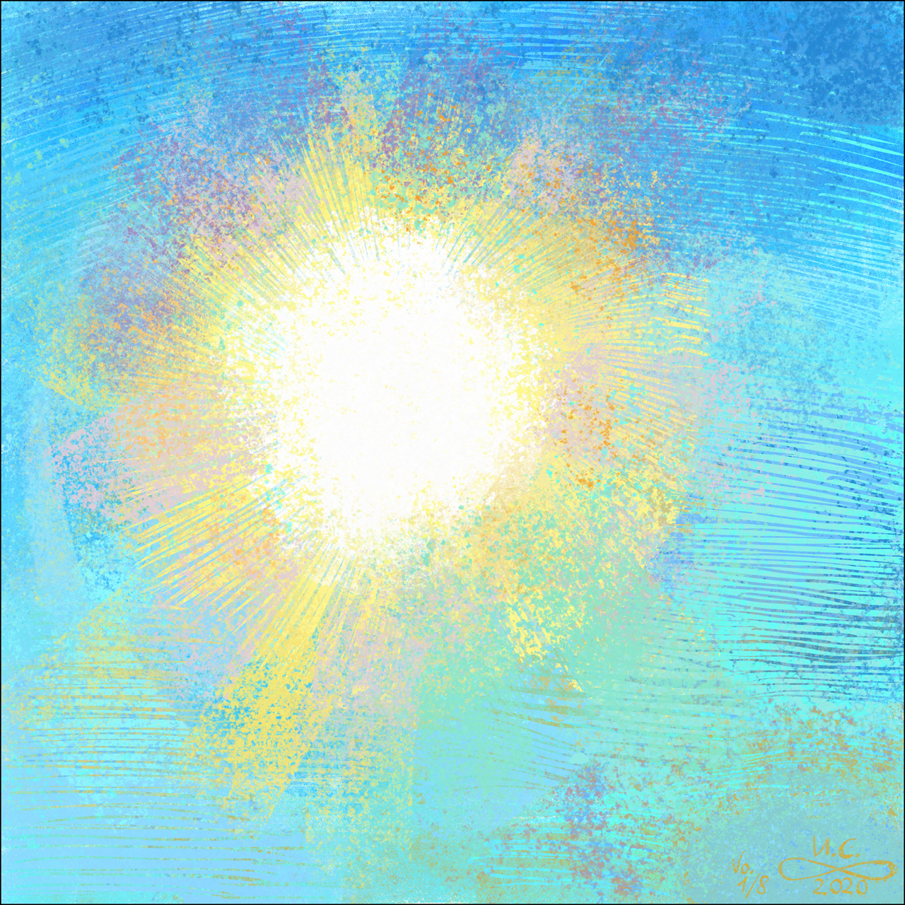 Солнце над озером серия Круг