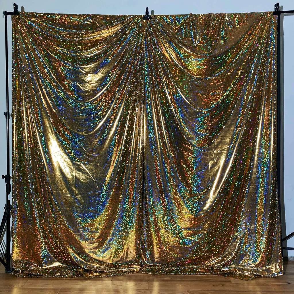 Фон тканевый праздничный "Золотая голограмма"