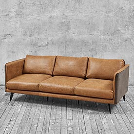 Диван из натуральной кожи трехместный