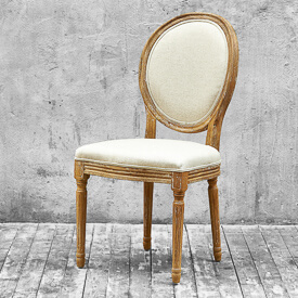 Стул из дуба и льна светлый обеденный