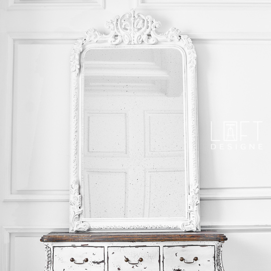 Зеркало белое в фигурной раме 90х158