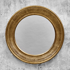 Зеркало круглое в раме золоченое D85
