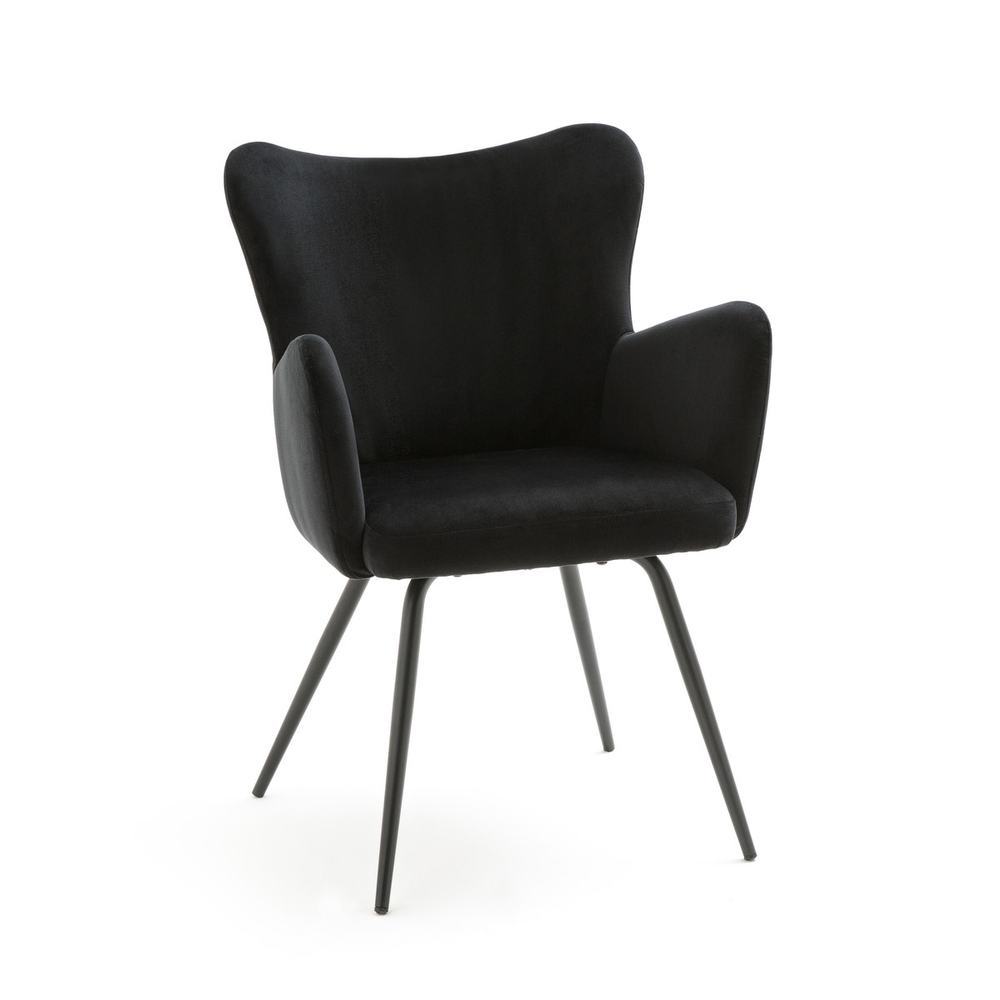 Кресло из черного велюра