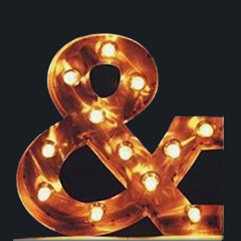 Амперсанд с ретро лампочками