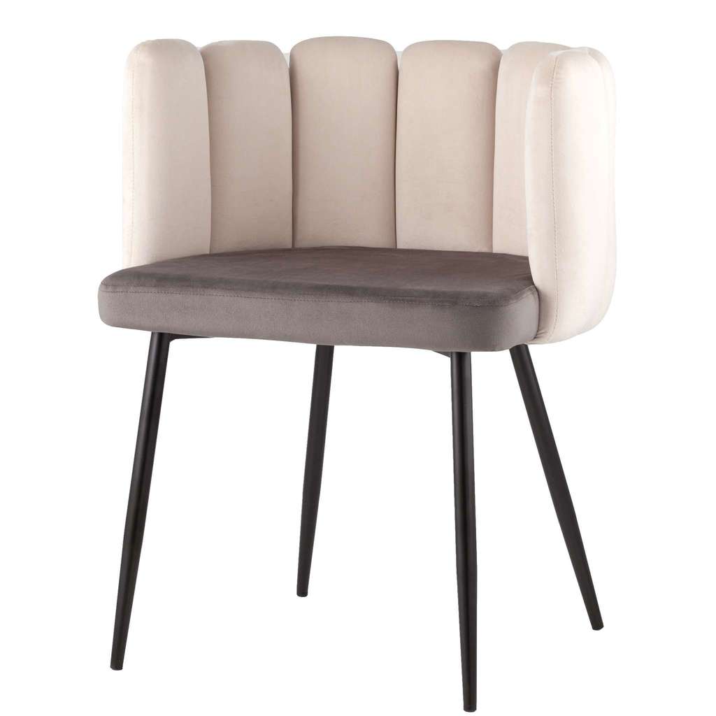 Бежевый стул с серым сиденьем