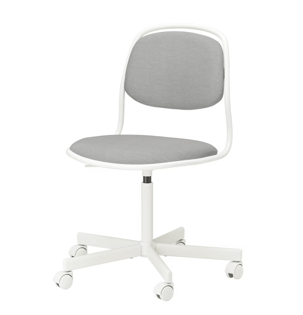 Рабочий стул белый/светло-серый