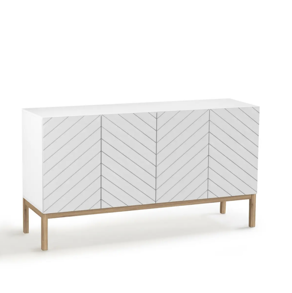 Комод-буфет белый с зигзагообразными дверцами