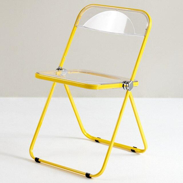 Стул прозрачный складной Plia с желтым каркасом