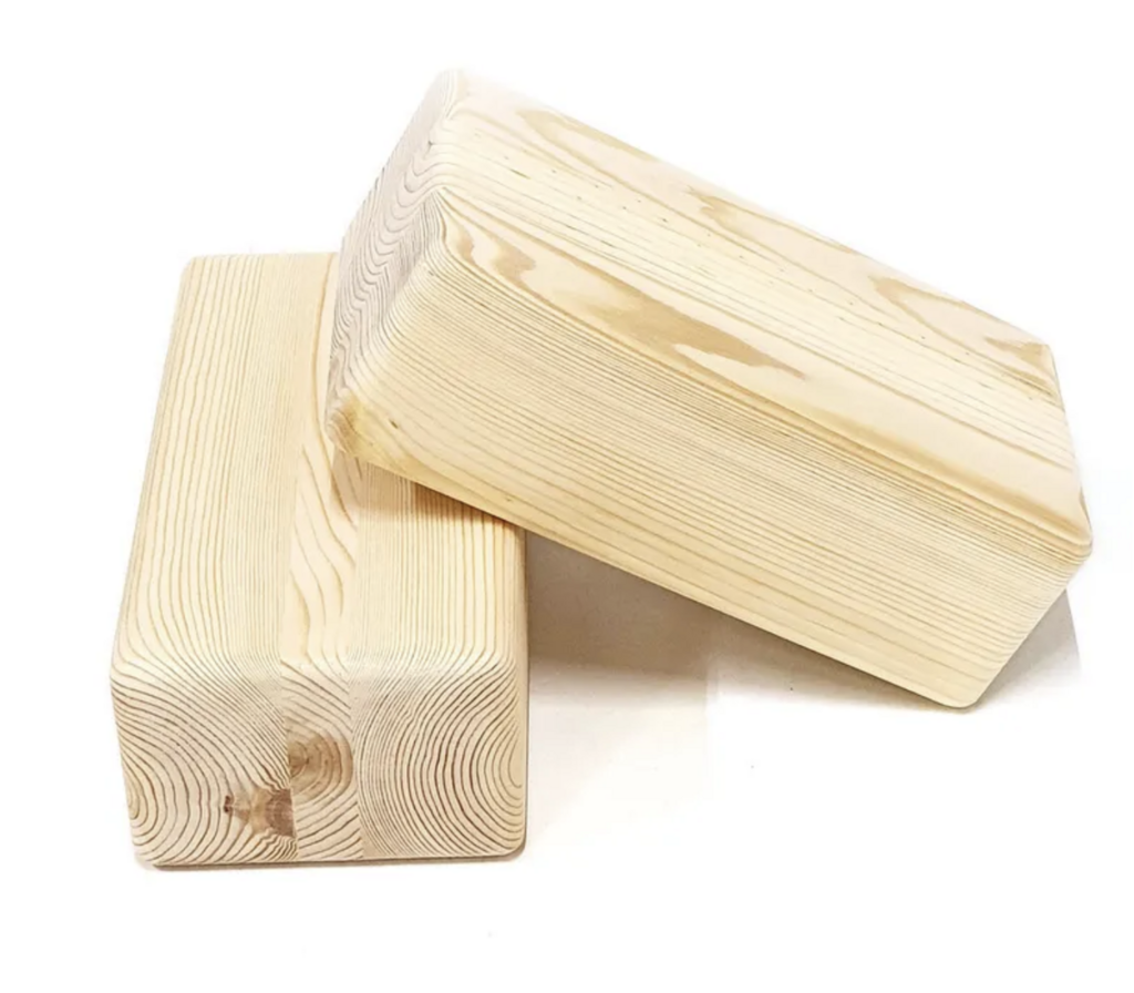 Блок для йоги из натурального дерева, комплект из 2-х штук