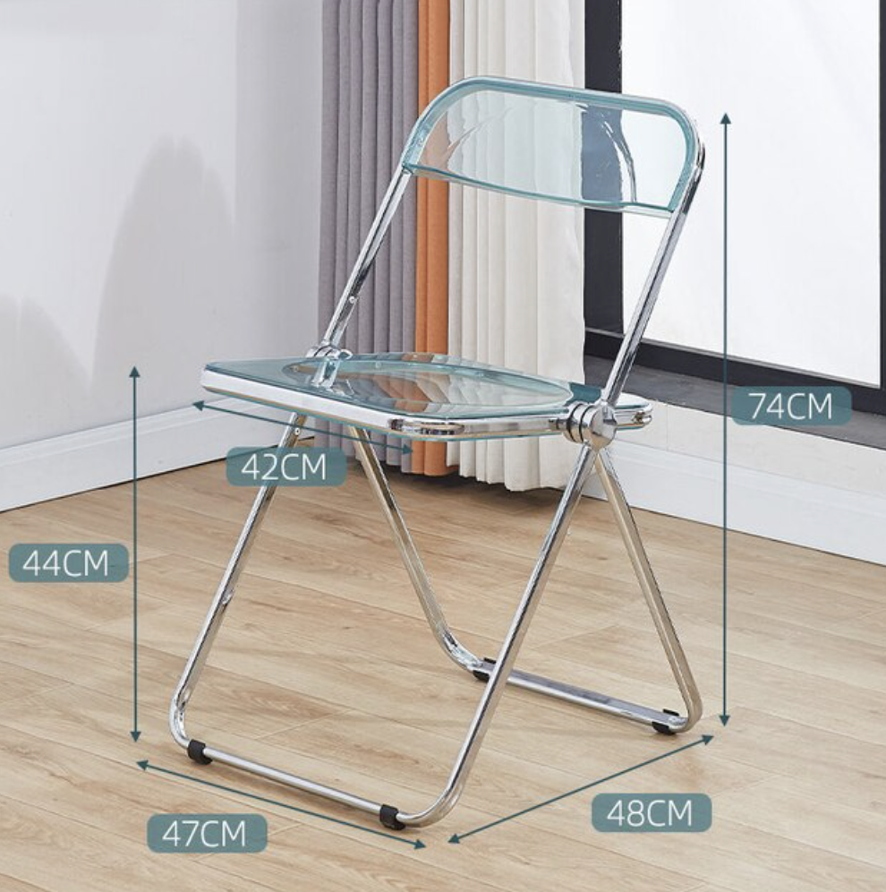 Стул прозрачный складной Plia лазурный