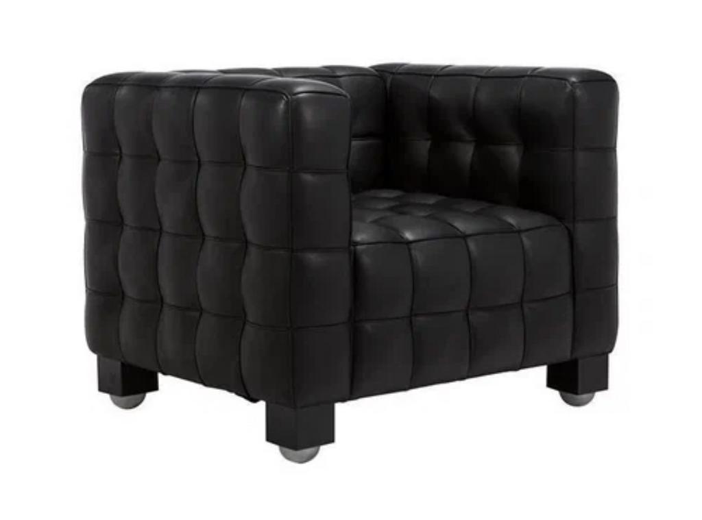 Кресло кожаное черное Cubus