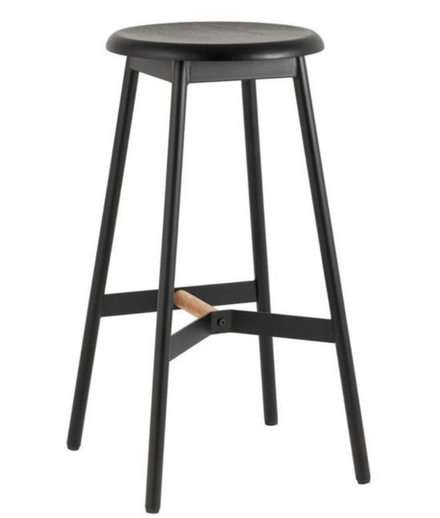 Стул барный с деревянной перекладиной