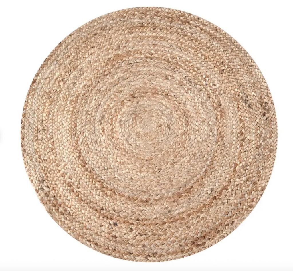 Джутовый ковер круглый 150х150 натуральный плетёный