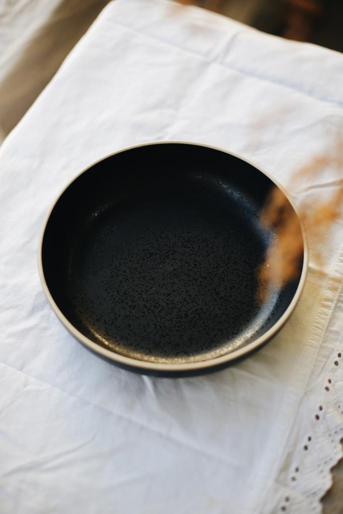 Тарелка черная глубокая