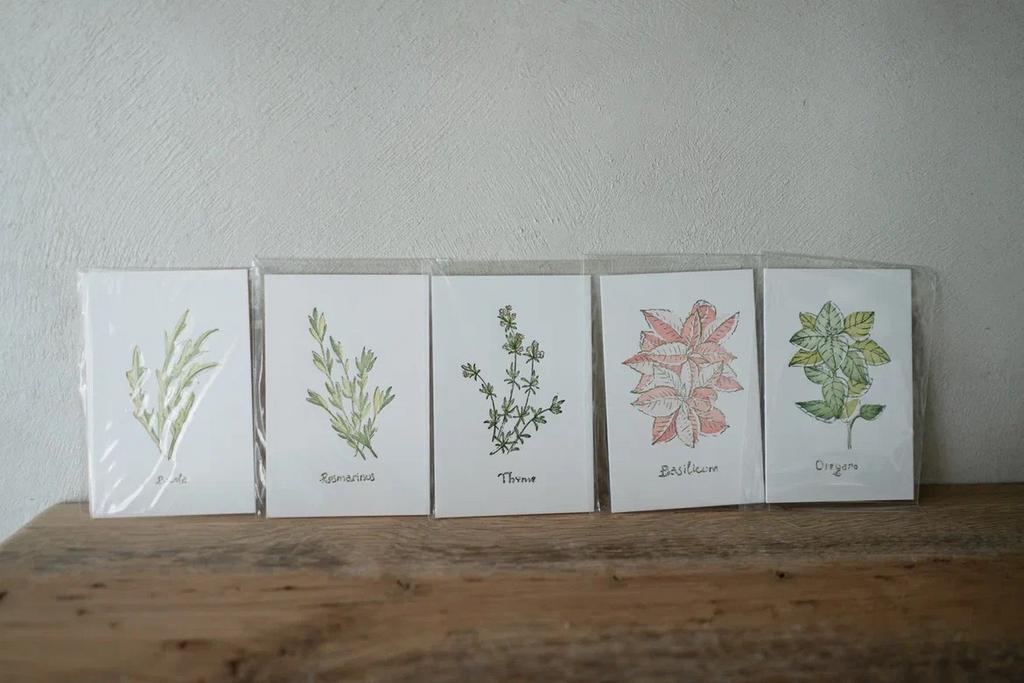 Ботаническая открытка, высокая печать