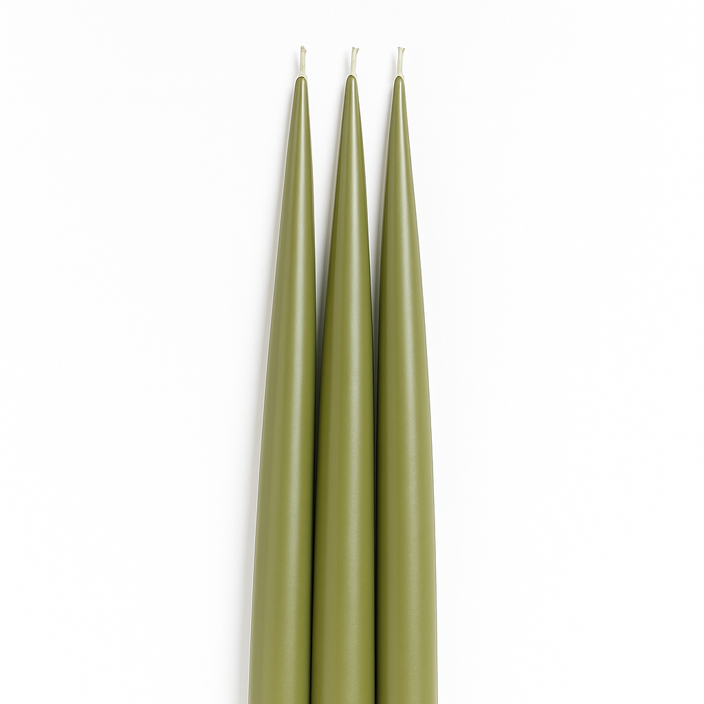 Набор свечей TAPER оливковый
