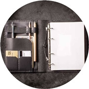 Кожаные блокноты на кольцах