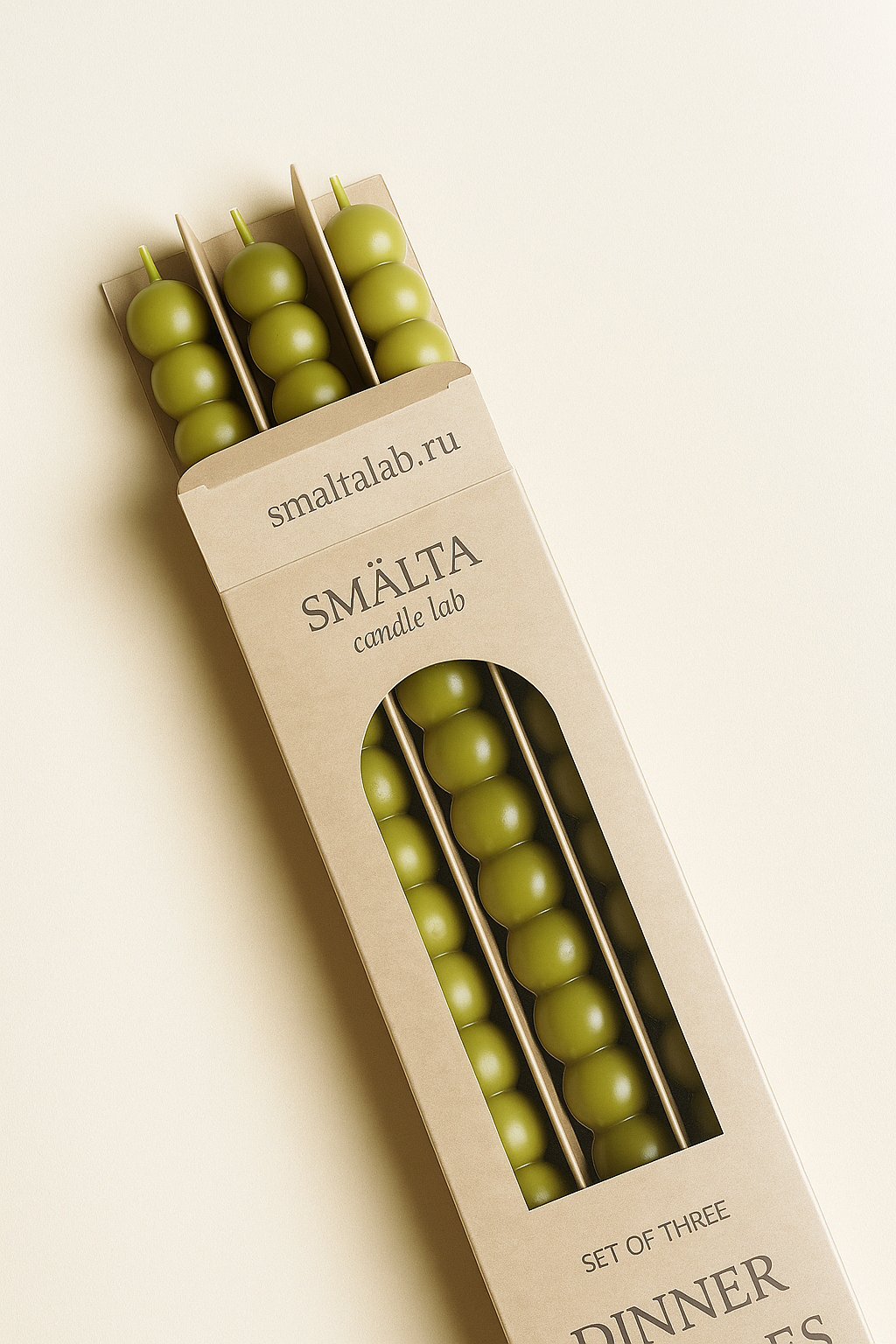 Набор свечей BUBBLE оливковый