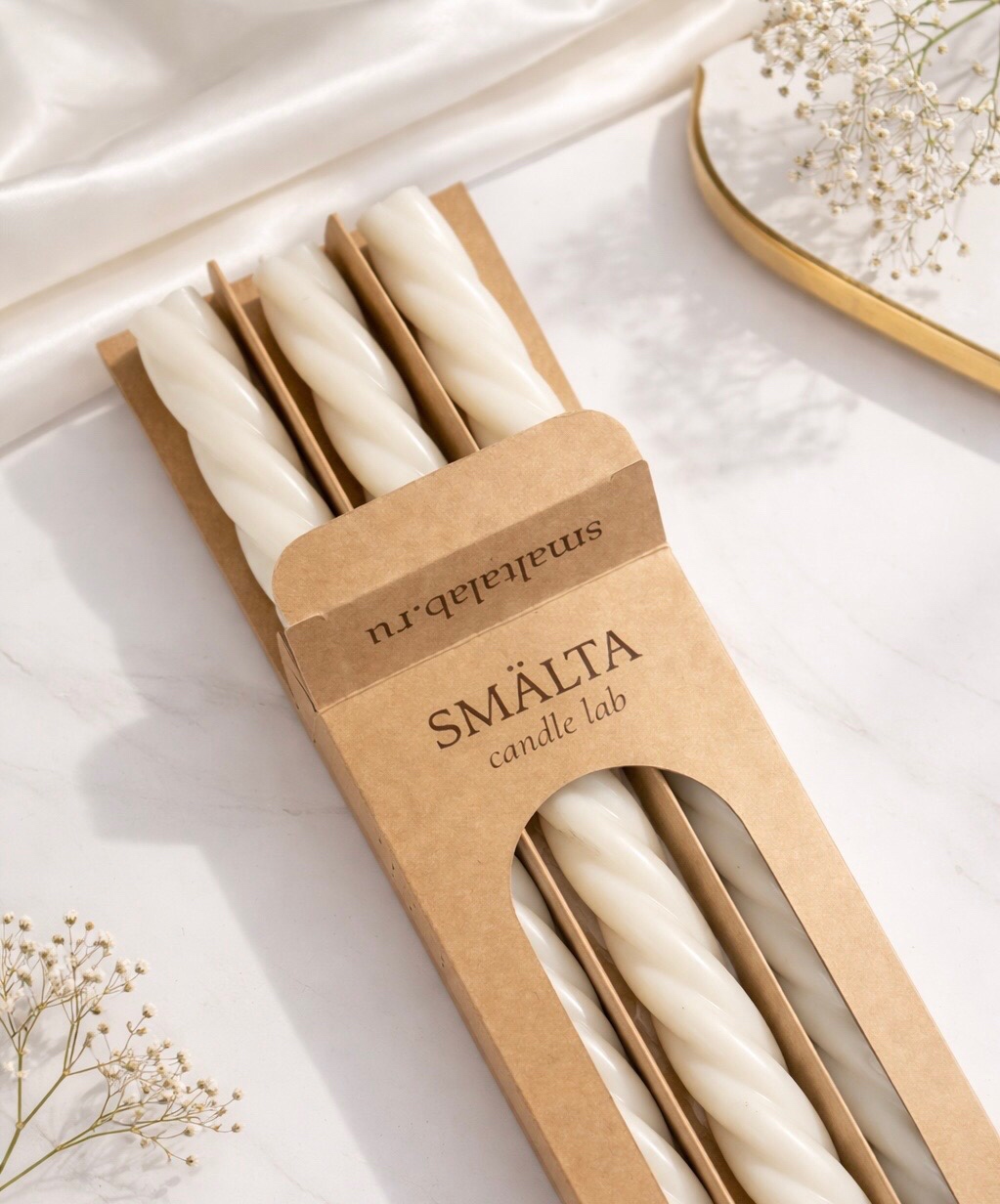 Набор свечей TWIST белый