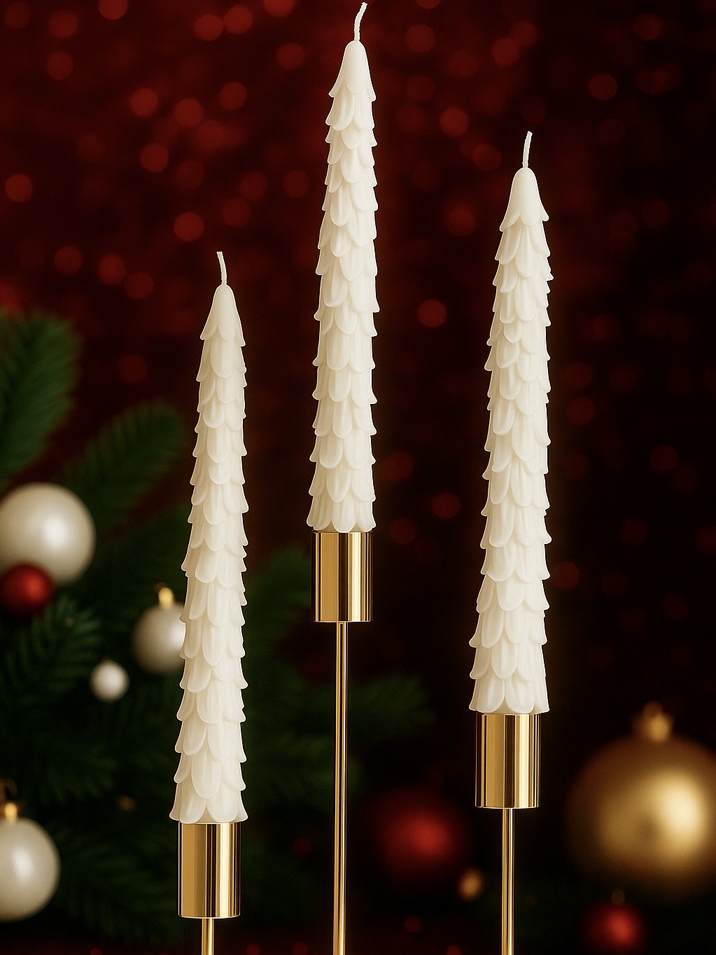 Набор свечей FIR FOREST белый