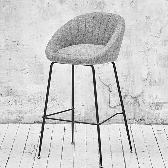 Стул барный серый тканевый