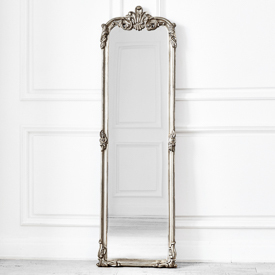 Зеркало в раме серебристое ростовое напольное 54х178