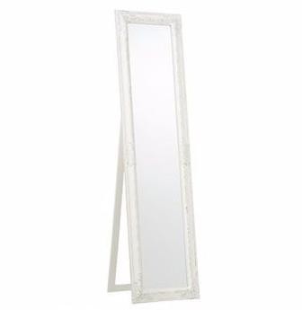 Зеркало в резной раме белое ростовое напольное 40х160