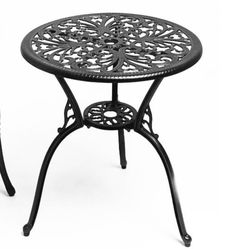 Уличный стол черный с завитками