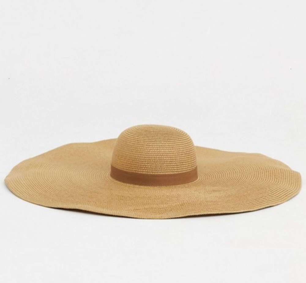 Коричневая соломенная шляпа регулируемого размера с большими полями 66 см