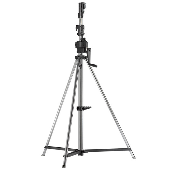 Стойка для освещения с редукторной колонной Kupo 483T 3 SCT WIND-UP STAND W/AUTO SELF-LOCKING DEVICE SILVER