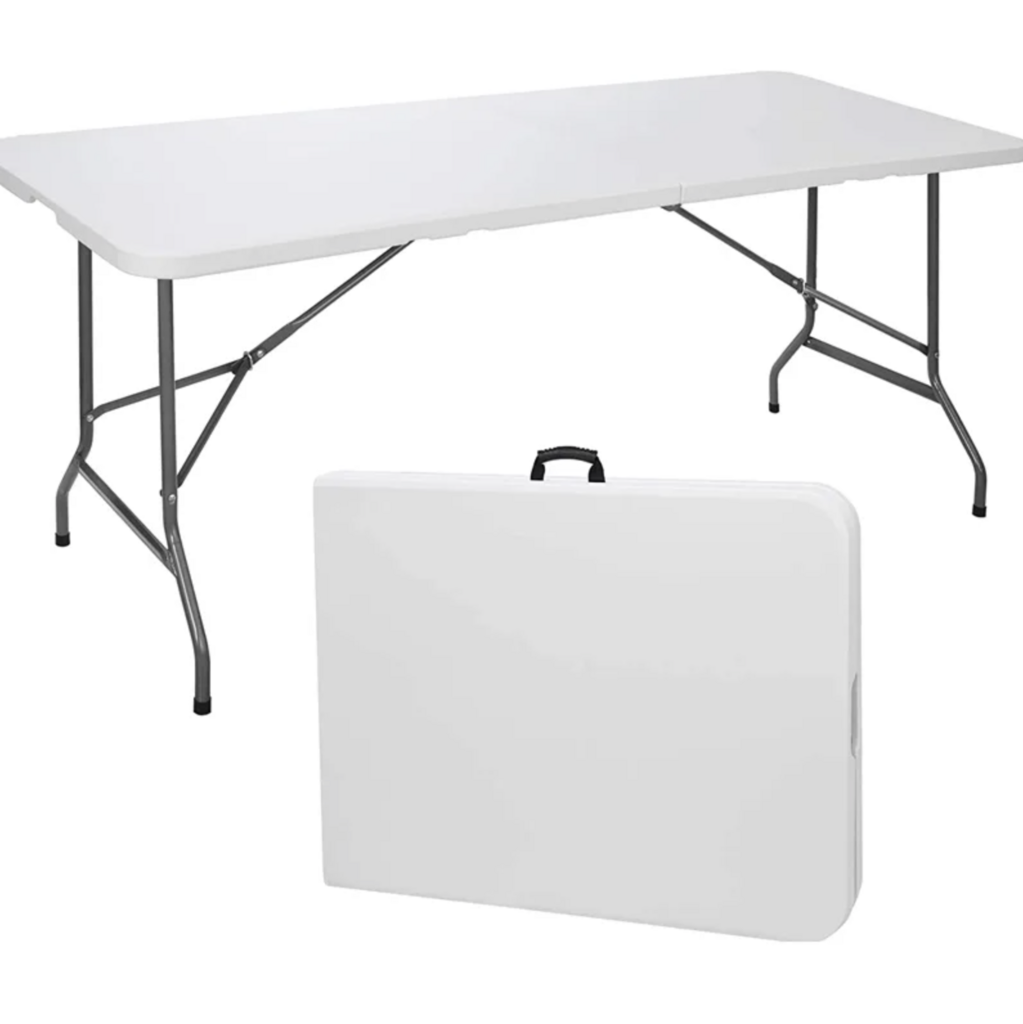 Складной большой белый стол-чемодан 182х74х74 см