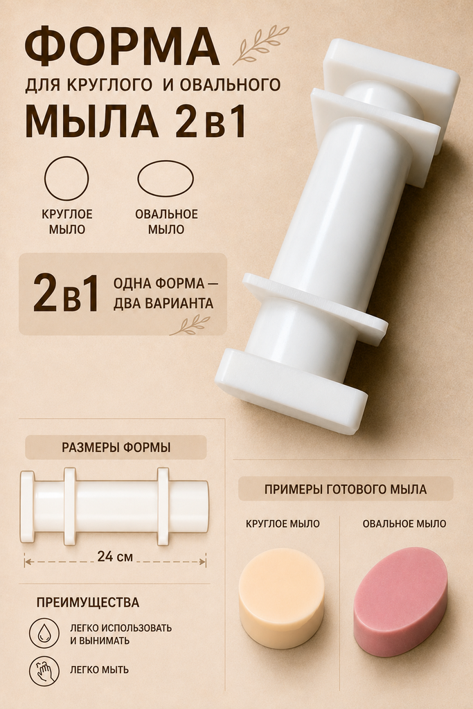 Форма для круглого или овального мыла с нуля